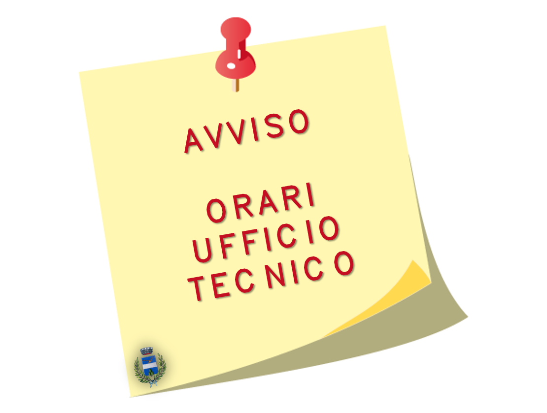 Aggiornamento orari Ufficio Tecnico