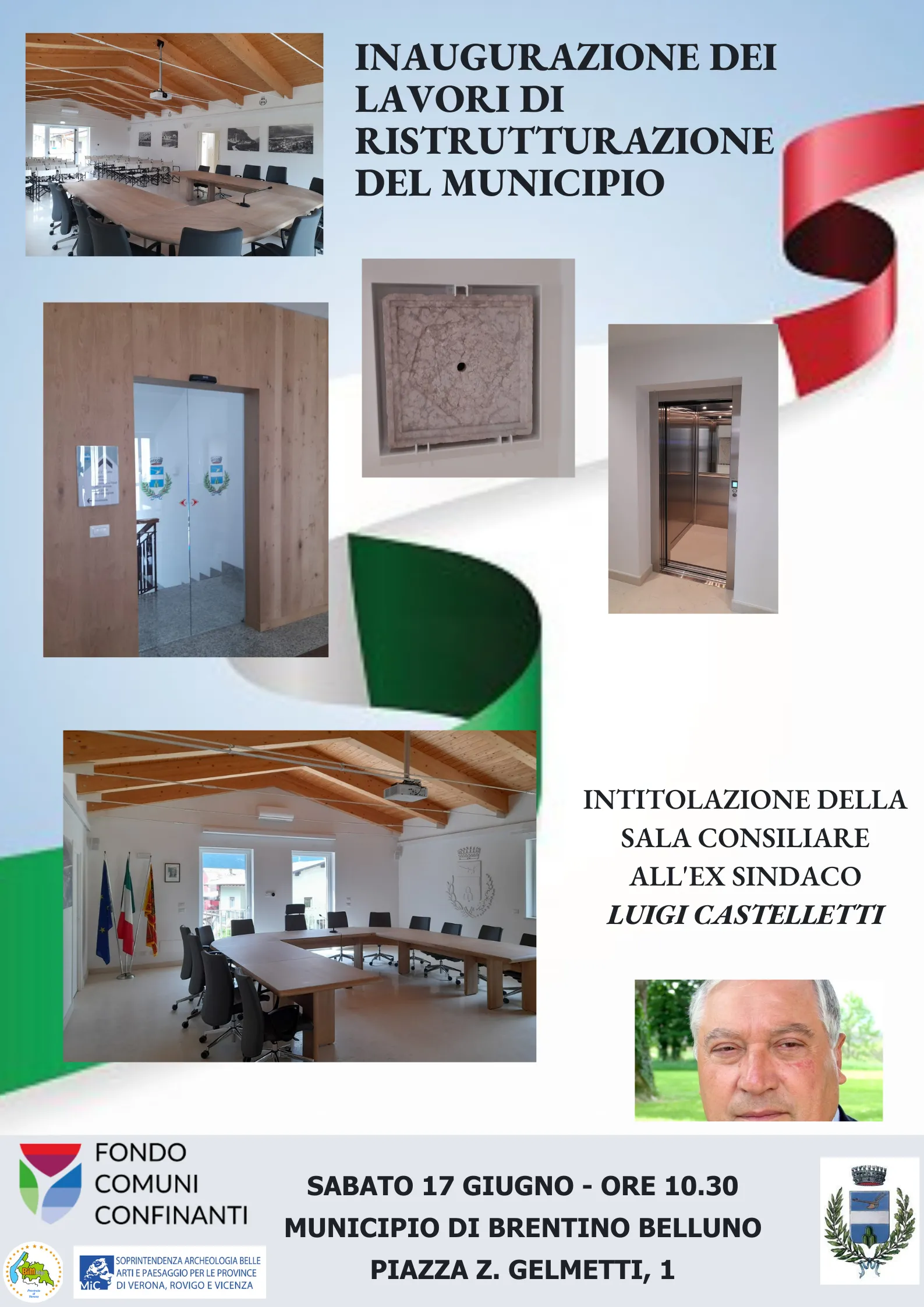 Inaugurazione dei lavori del Municipio e intitolazione della Sala Consiliare a Luigi Castelletti