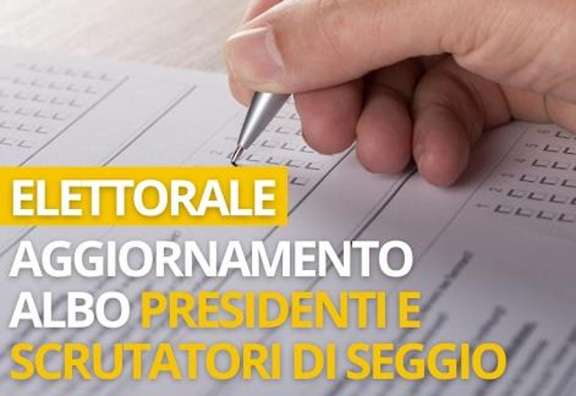 Iscrizioni per scrutatori e presidenti di seggio elettorale