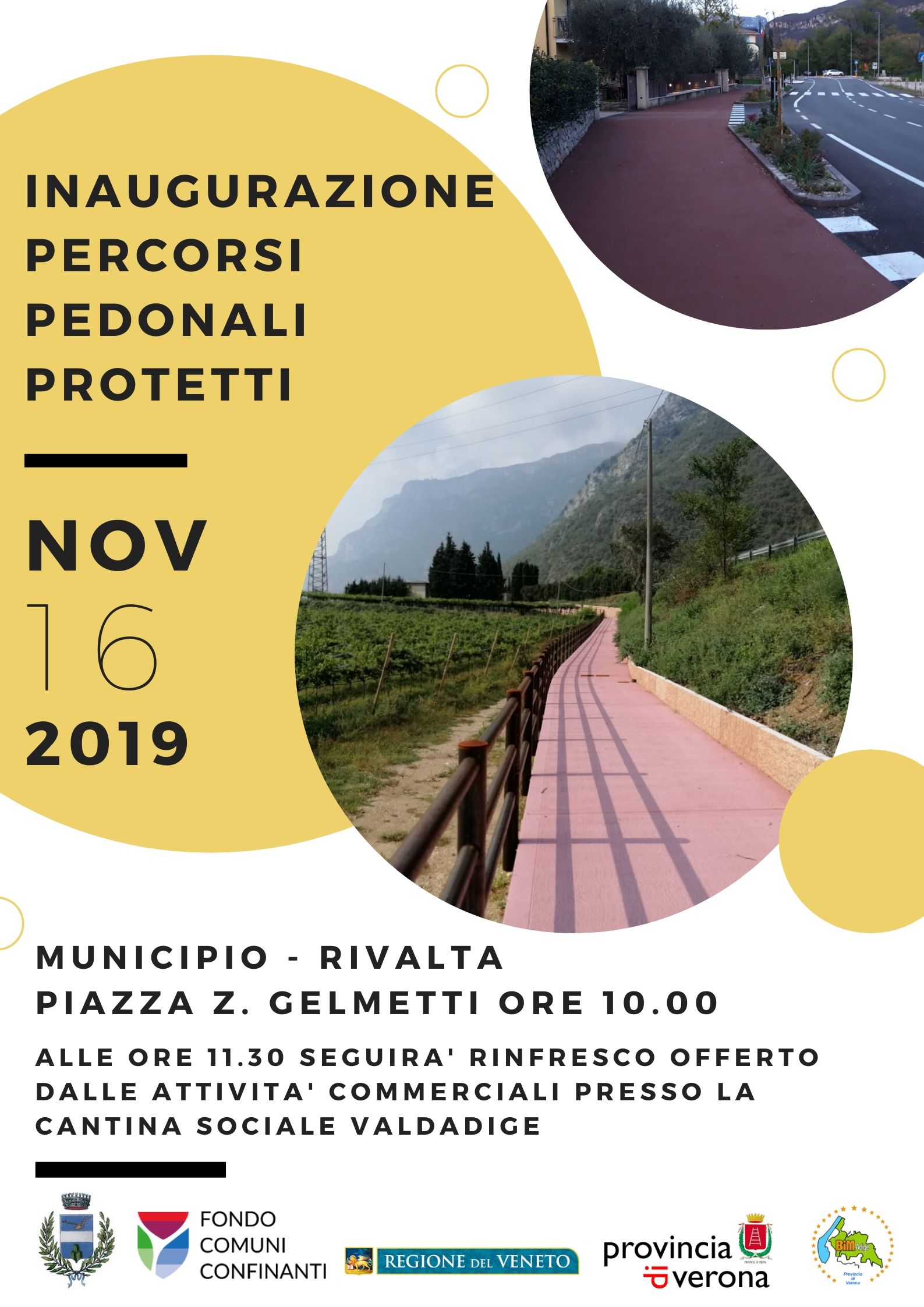 Sabato 16 novembre - inaugurazione percorsi pedonali