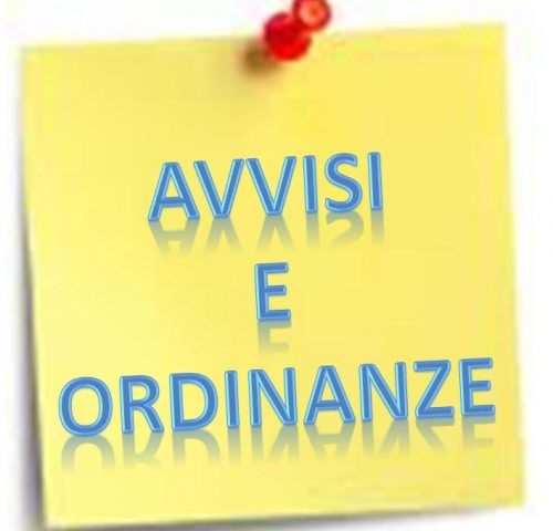 CORONAVIRUS - Ordinanza Sindacale contingibile e urgente n. 1