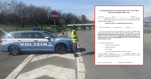 Autocertificazione spostamenti - Misure di contenimento COVID 19 