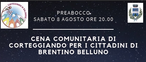 Cena Comunitaria - Sabato 8 Agosto 2020