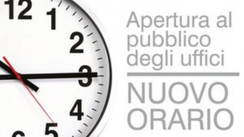Orari di apertura al pubblico degli uffici in vigore dal 1/12/2020 