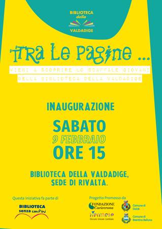 Sabato 9 febbraio ore 15 - biblioteca rivalta - "ttra le pagine..."